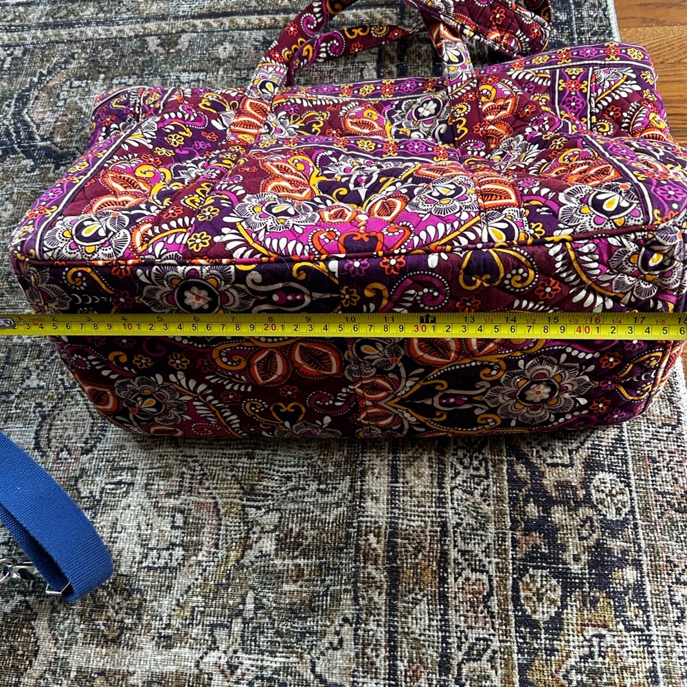 Vera Bradley Purple and Orange Floral Travel Bag - Picture 8 of 11